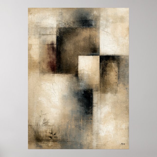 Affiche Intervalles Silencieux | Abstraction Architectural (Devant)