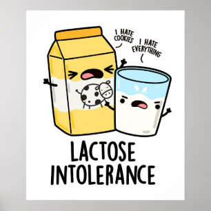 Affiche Intolérance au lactose Funny Milk Pun