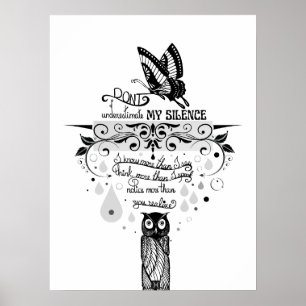 Affiche Introduire Empath Silence citation d'encre de sage