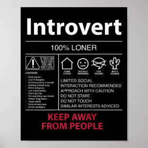 Affiche Introvert 100% Loner Garder loin des gens - Intro