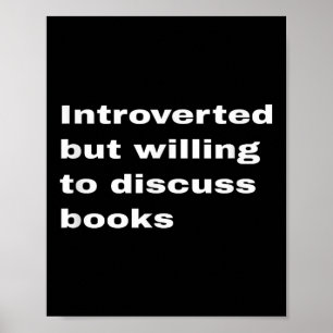 Affiche Introverted, Mais Prêt À Discuter De Livres Oeuvre