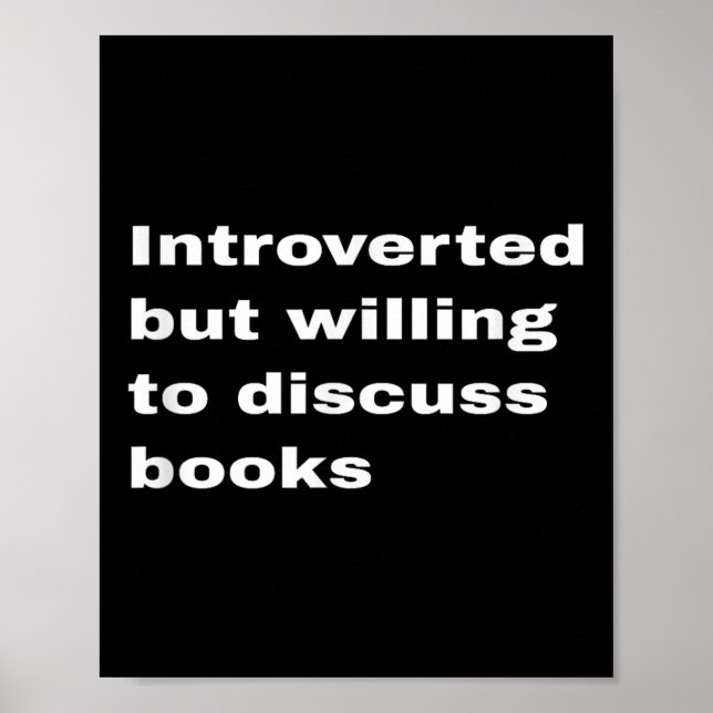 Affiche Introverted, Mais Prêt À Discuter De Livres Oeuvre (Devant)