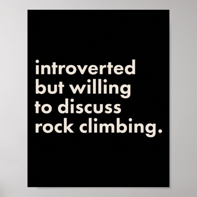 Affiche Introverti Mais Prêt à Discuter de l'Escalade F (Devant)