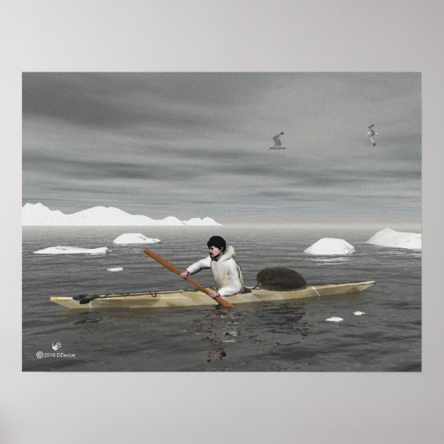 Affiche Inuit Kayak (Devant)