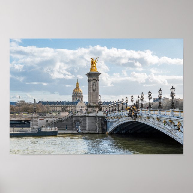 Affiche Invalides et pont Alexandre III - Paris (Devant)