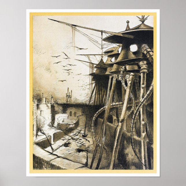 Affiche Invasion alien vintage guerre mondiale uffilm (Devant)