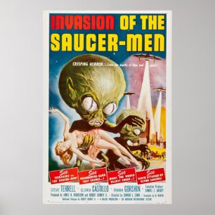 Affiche Invasion De L'Homme Soucoupe 1957 Original M Vinta