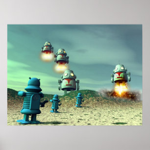 Affiche Invasion De Robot D'Au-Dessus De L'Affiche V2