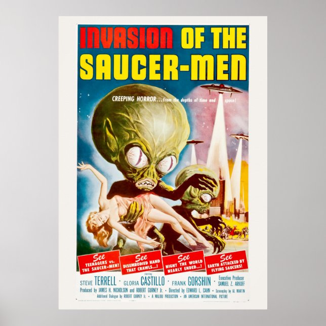 Affiche Invasion Du Film D'Horreur Sci-Fi Saucer-Men (Devant)