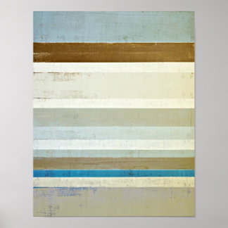 Affiche 'Invent' Blue and Beige Abstract