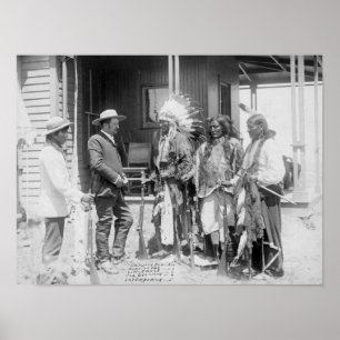 Affiche Inverse d'hommes de Cheyenne avec le blanc