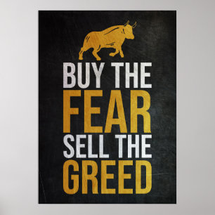 Affiche Investor Buy Fear Sell Greed Trader