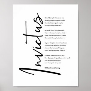 Affiche Invictus Poem by Henley in Modern Black Script