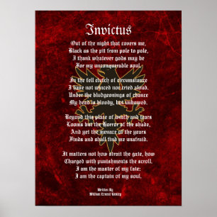 Affiche Invictus, poème victorien aigle noir
