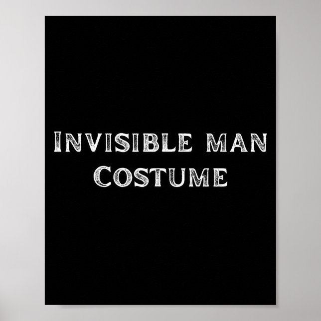 Affiche Invisible Man Costume Funny Lazy Halloween Party  (Devant)