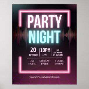 Affiche Invitation à une fête de musique, Flyer de soirée 