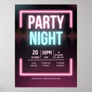 Affiche Invitation à une fête de musique, Flyer de soirée
