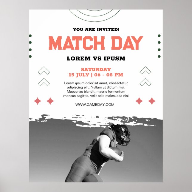 Affiche Invitation à une soirée de visionnage de football  (Devant)