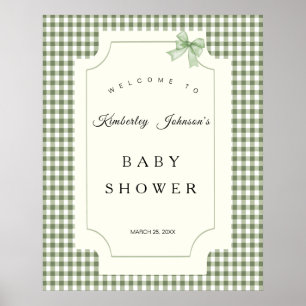 Affiche Invitation au Baby shower de En vichy de Sage Gree