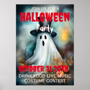 Affiche Invitation d'affiche de la fête d'Halloween
