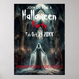 Affiche Invitation d'affiche de la fête d'Halloween