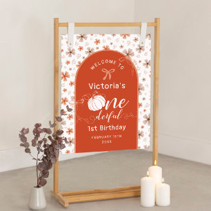 AFFICHE INVITATION D'ANNIVERSAIRE FLEURS DE CITROUILLE À R