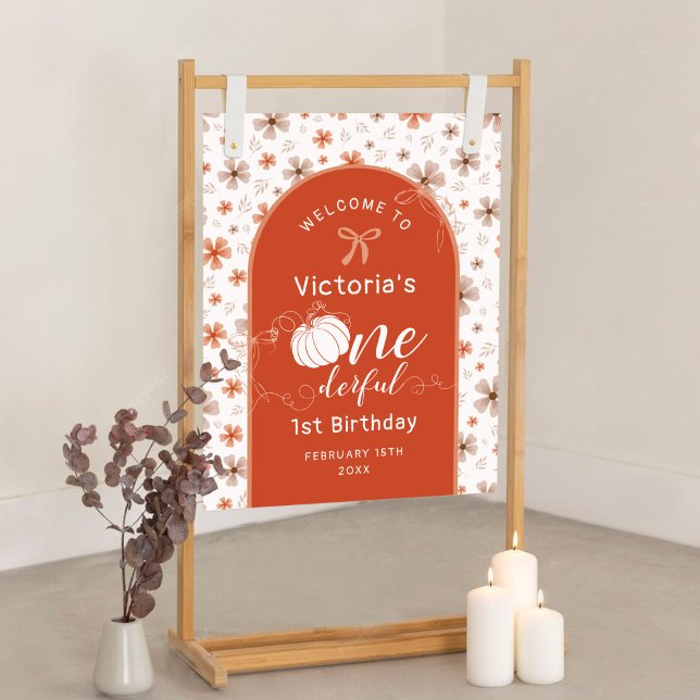 AFFICHE INVITATION D'ANNIVERSAIRE FLEURS DE CITROUILLE À R (Créateur téléchargé)