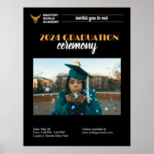 Affiche Invitation de diplôme Faire-part de troisième cycl