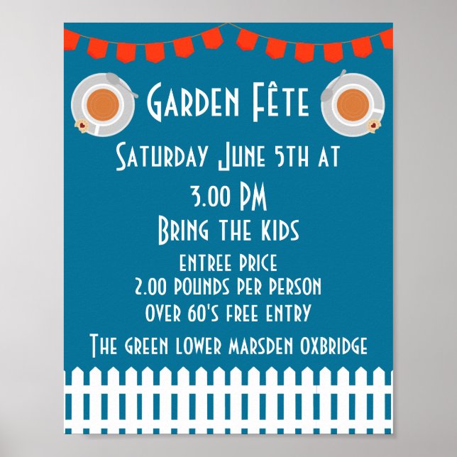 Affiche Invitation de Garden Fete (Devant)