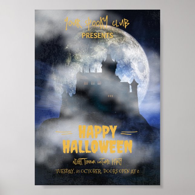 Affiche Invitation Halloween épouvantable, Fête Halloween  (Devant)