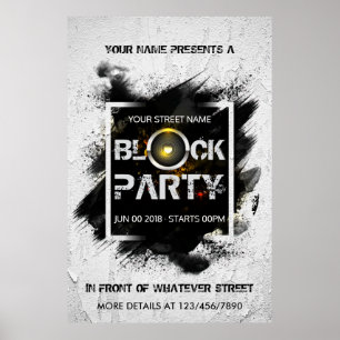 Affiche Invitation personnalisée Bloc partie