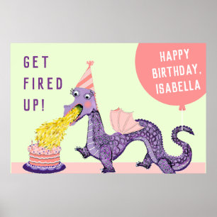 Affiche Invitations pour la fête d'anniversaire du dragon 