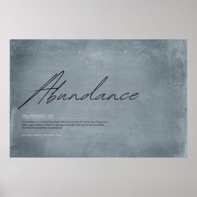 Affiche Invitez l'abondance dans votre maison (Devant)