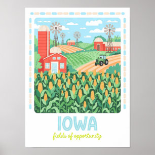 Affiche Iowa Champs d'opportunité USA Summer Travel