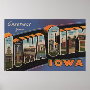 Affiche Iowa City, Iowa - grandes scènes de lettre
