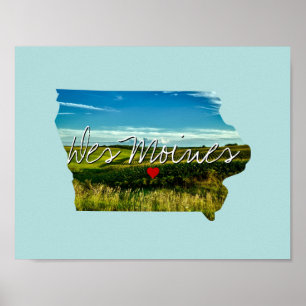 Affiche Iowa State Photo insert and town name