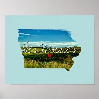 Affiche Iowa State Photo insert and town name