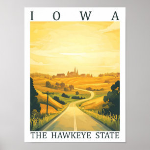 Affiche Iowa the Hawkeye State USA Travel Place