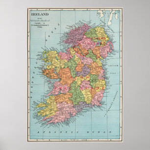 Affiche Ireland map