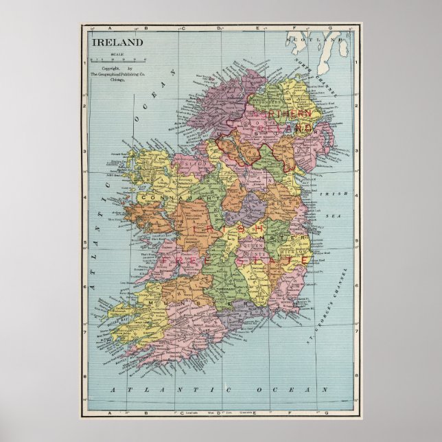 Affiche Ireland map (Devant)