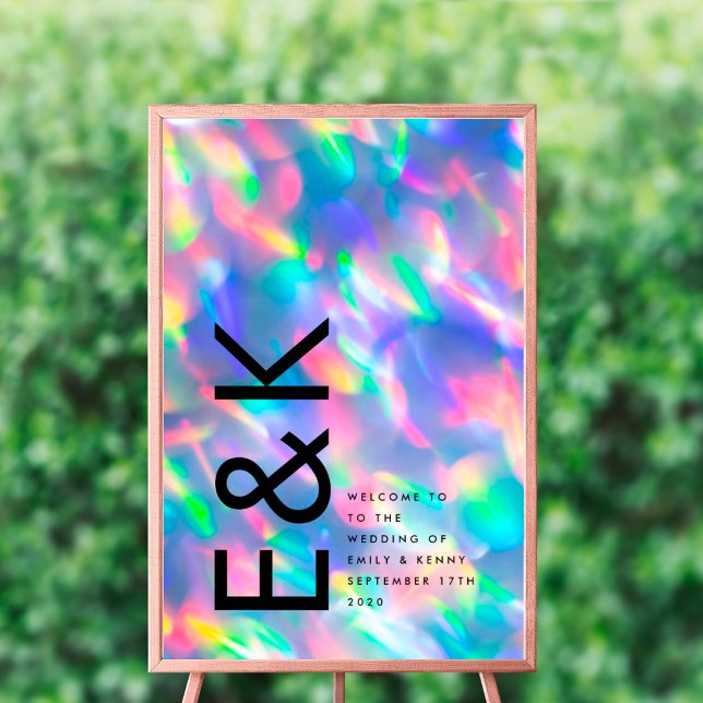 Affiche Iridescente Ultra Moderne Mariage Monogramme (Créateur téléchargé)
