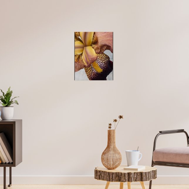 Affiche Iris barbu floral jaune et violet (Salon 3)
