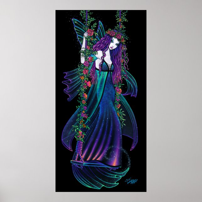 Affiche Iris Bohemian Fairy Flower Hippie Art (Devant)