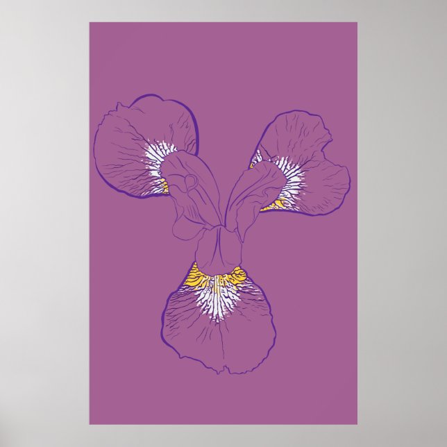 Affiche Iris Botanical Line Art (Devant)