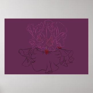 Affiche Iris Botanical Line Art