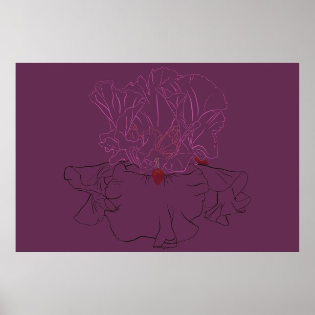 Affiche Iris Botanical Line Art (Devant)