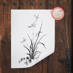 Affiche Iris Chinois - n&b