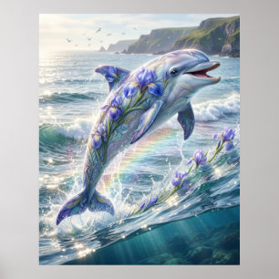 Affiche Iris Dauphin Océan Fleurir