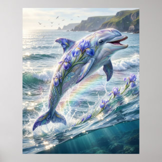 Affiche Iris Dauphin Océan Fleurir