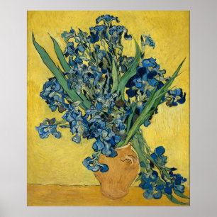 Affiche Iris de Van Gogh - Art audacieux bleu et jaune